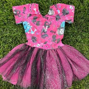Magical Pink and Black Kids Halloween Dress